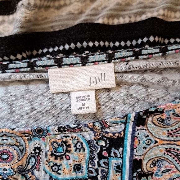 J. Jill Blue Paisley Patterned Multicolor Tunic Top Size M - Picture 4 of 7
